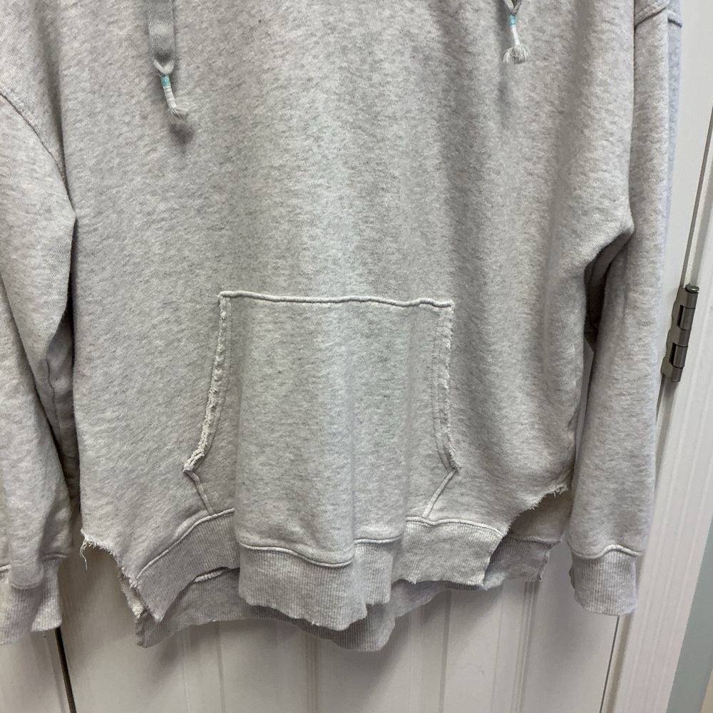 aerie SZ XS oversized grey Heathered V-Neck sweatshirt Down to Earth - Picture 2 of 11